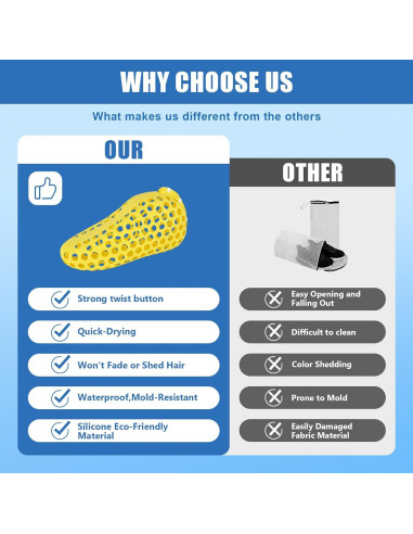 Bolsa de Lavado de Zapatos de Silicona L-LINK 2 Piezas Amarillo