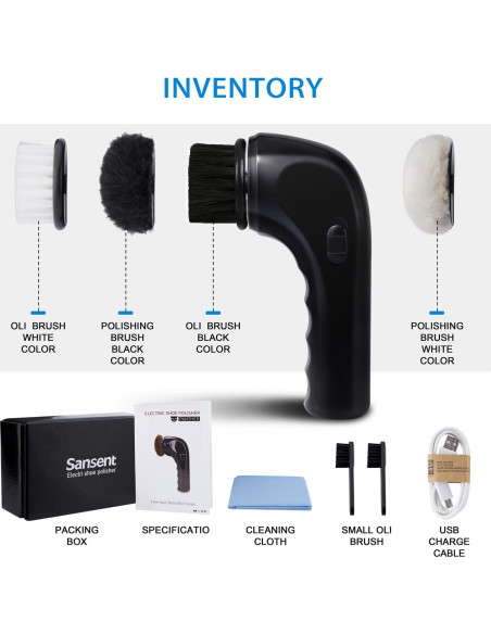 Cepillo Limpiador Eléctrico de Zapatos Sansent - Kit Completo