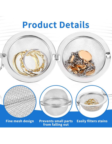 Paquete de 3 Cestas de Limpieza Ultrasónica Bruislard - Acero Inoxidable