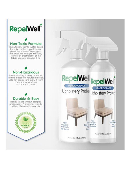 Spray Repelente de Manchas RepelWell 12oz Ecológico para Tapicería