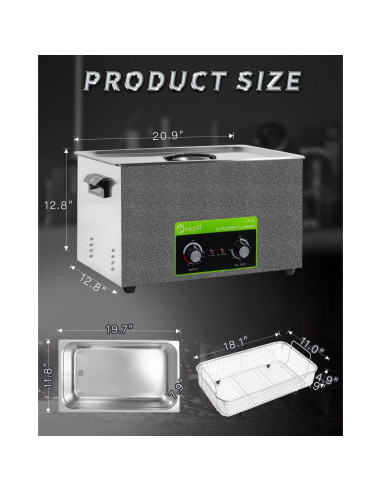 Limpiador Ultrasónico ONEZILI 30L 600W Acero Inoxidable