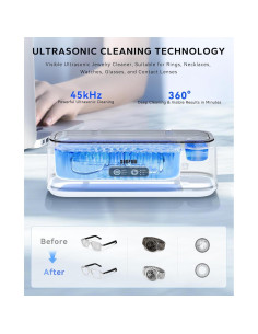 Limpiadora Ultrasónica SUNPOW Doble Cámara 45kHz para Joyas y Lentes 2