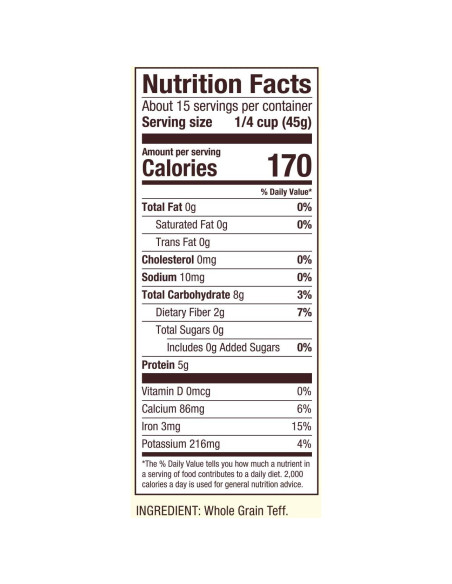 Harina de Teff Integral Bob's Red Mill 680g - Vegano, Kosher