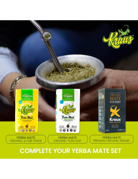 Yerba Mate Orgánica Kraus 500g - Hoja Pura