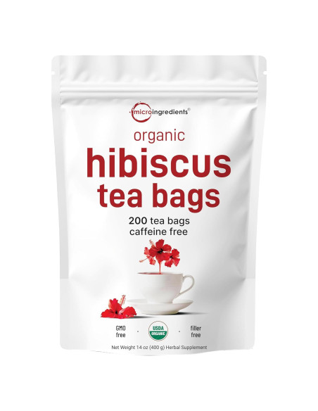 Té de Hibisco Orgánico Micro Ingredients 200 Bolsitas 396g