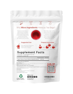 Té de Hibisco Orgánico Micro Ingredients 200 Bolsitas 396g 2