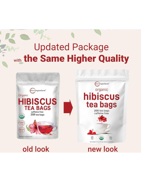 Té de Hibisco Orgánico Micro Ingredients 200 Bolsitas 396g