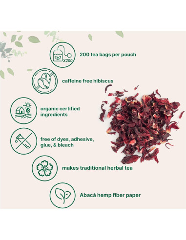 Té de Hibisco Orgánico Micro Ingredients 200 Bolsitas 396g