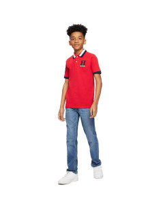 Camisa Polo Infantil Tommy Hilfiger Roja 2T a 20, Manga Corta 2
