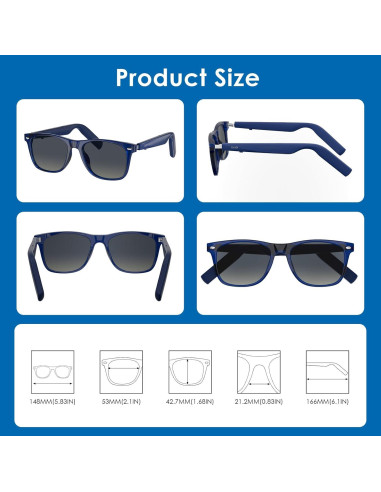 Gafas de sol inteligentes GetD con Bluetooth y traducción AI