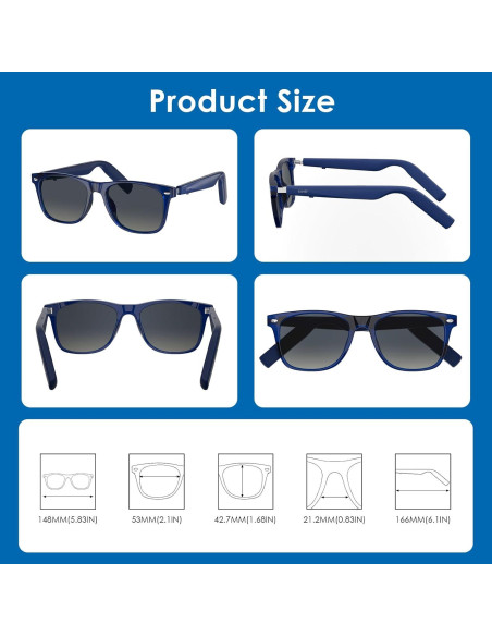 Gafas de sol inteligentes GetD con Bluetooth y traducción AI