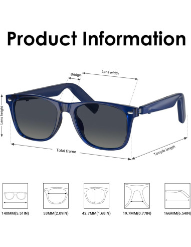 Gafas de sol inteligentes GetD con Bluetooth y traducción AI