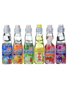 Paquete de 6 Refrescos Ramune Japonés 1200 ml Sabores Variados