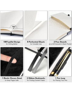 Cuaderno Punteado B5 OFFIGIFT 320 Páginas 100gsm Negro 2