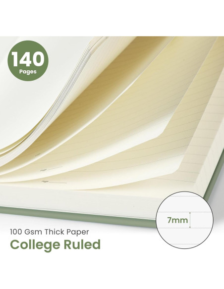 Cuaderno Espiral Rayado Taja Verde A5 140 Páginas Tapa Dura