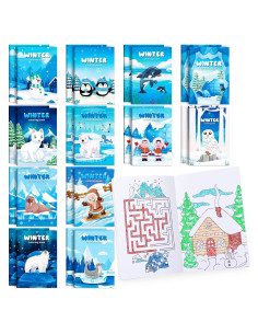 BenLouis 24 Mini Libros para Colorear Invierno Niños