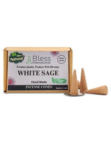 Conos de Incienso Salvia Blanca Bless International - 20 Unidades