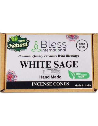 Conos de Incienso Salvia Blanca Bless International - 20 Unidades