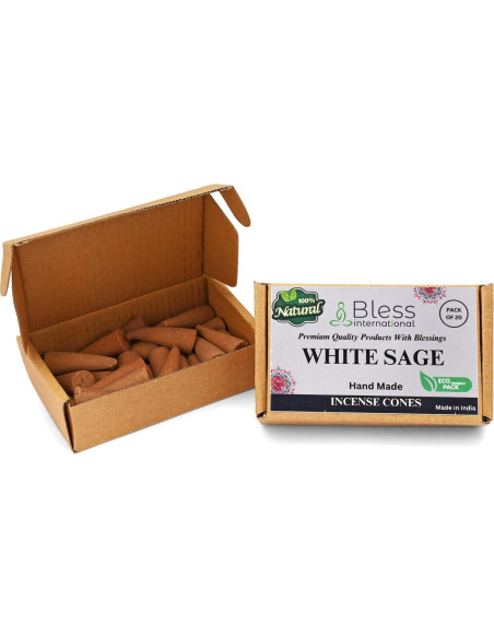 Conos de Incienso Salvia Blanca Bless International - 20 Unidades