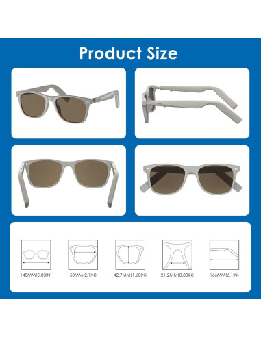 Gafas de sol inteligentes GetD con traducción AI y Bluetooth