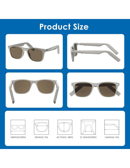 Gafas de sol inteligentes GetD con traducción AI y Bluetooth