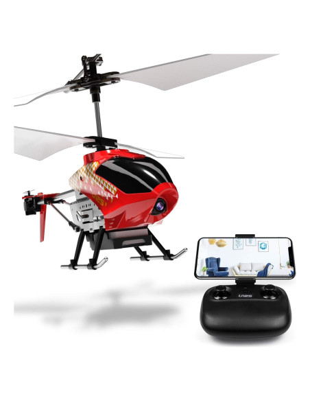 Helicóptero RC Udirc U12S Rojo con Cámara y Control APP
