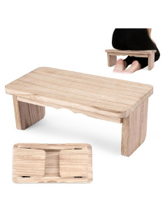 Banco de Meditación Elfzone Plegable de Madera Clara 1.59 kg