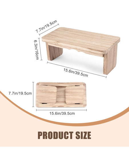 Banco de Meditación Elfzone Plegable de Madera Clara 1.59 kg