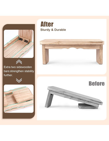 Banco de Meditación Elfzone Plegable de Madera Clara 1.59 kg