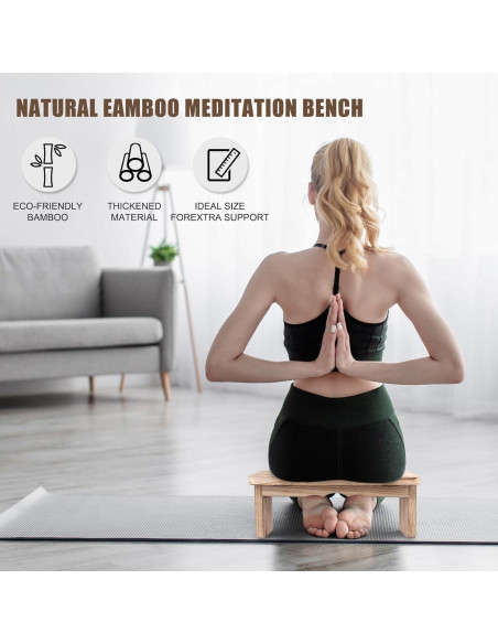 Banco de Meditación Elfzone Plegable de Madera Clara 1.59 kg