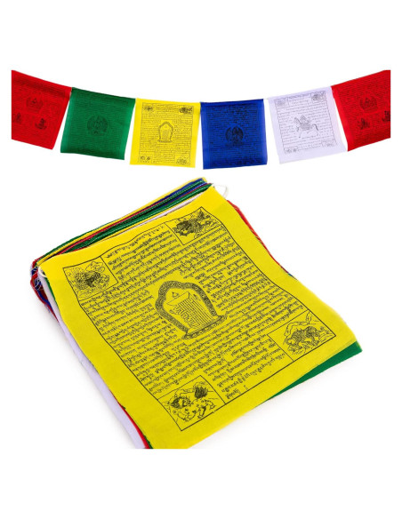 Banderas de Oración Tibetanas 25 Piezas 25x30 cm Hechas a Mano