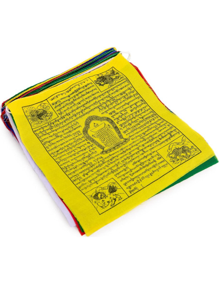 Banderas de Oración Tibetanas 25 Piezas 25x30 cm Hechas a Mano