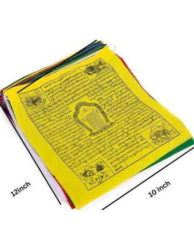 Banderas de Oración Tibetanas 25 Piezas 25x30 cm Hechas a Mano