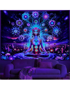 Tapestry de Meditación Siete Chakras Dermijer 150x130cm 2