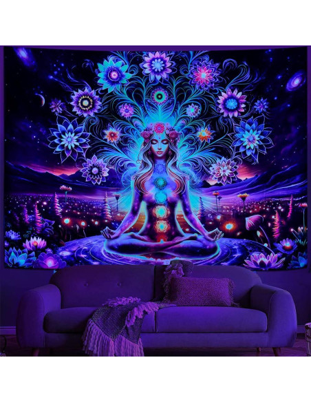 Tapestry de Meditación Siete Chakras Dermijer 150x130cm