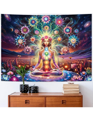 Tapestry de Meditación Siete Chakras Dermijer 150x130cm
