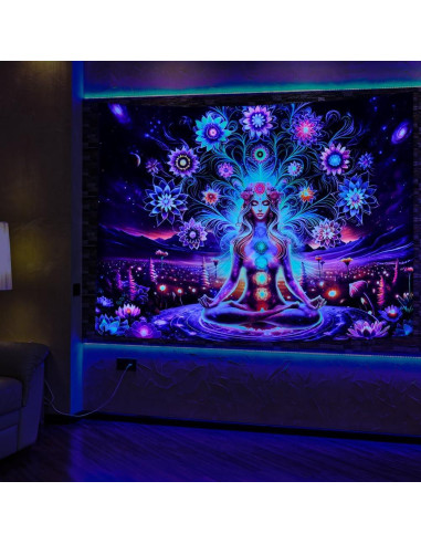 Tapestry de Meditación Siete Chakras Dermijer 150x130cm