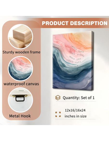 Arte de Pared Salud Mental YHCTHT Lienzo 40.64x30.48 cm