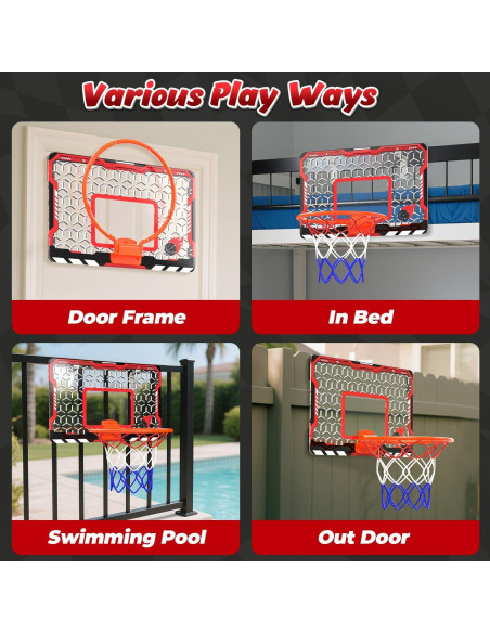 Aro de Baloncesto Mini EagleStone Plegable con 3 Pelotas