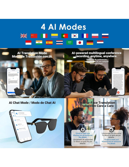 Gafas de sol inteligentes GetD GD04 con Bluetooth 5.4