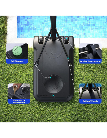 Aro de Baloncesto Ajustable Haokelball para Piscina 41-59"