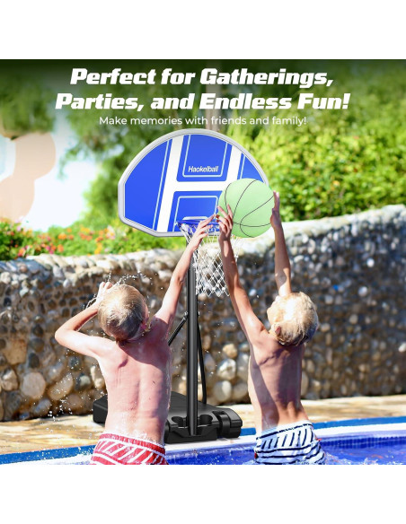 Aro de Baloncesto Ajustable Haokelball para Piscina 41-59"