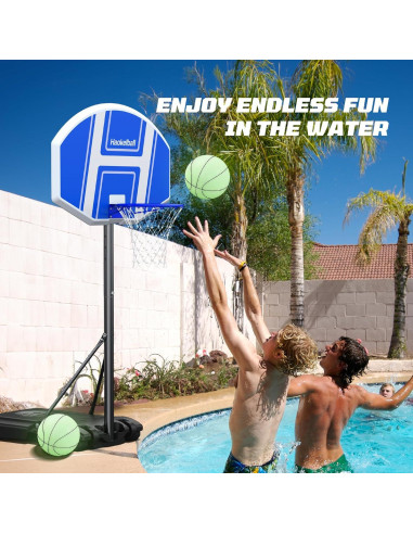 Aro de Baloncesto Ajustable Haokelball para Piscina 41-59"