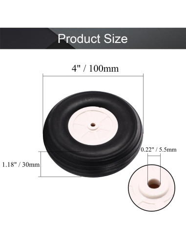 Juego de Ruedas Fielect 10.16 cm para Avión RC 2 Pcs