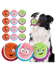 Pelotas de Tenis para Perros EXPAWLORER - Paquete de 12, 6.35 cm
