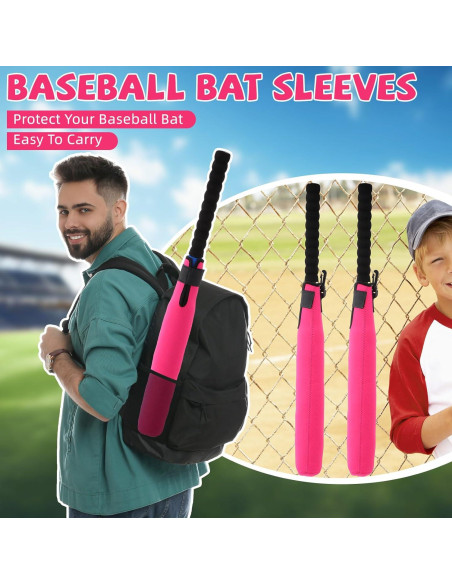 Funda Calentadora de Bate de Béisbol Sanwuta 2 Pcs Rojo