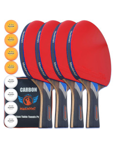 Juego de Palas de Ping Pong MaxMVMT M7 - 4 Palas y 8 Pelotas