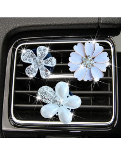 Clip de Perfume para Auto Galyacht Bling Daisy Rosa 5cm 2