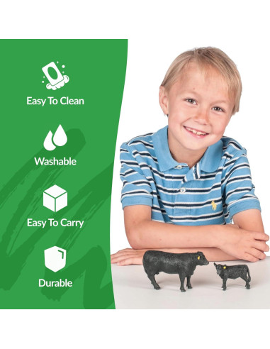 Vaca Angus y Ternero - Big Country Toys - Juguetes de Granja