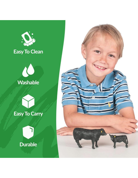 Vaca Angus y Ternero - Big Country Toys - Juguetes de Granja